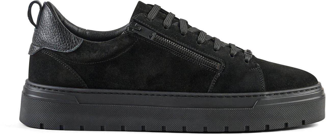 Antony Morato SNEAKER ZIPPER IN SUEDE.LACE UP AND ZIP OPENING WAY.PLATE DETACHABLE.PLATFORM SOLE Zwart