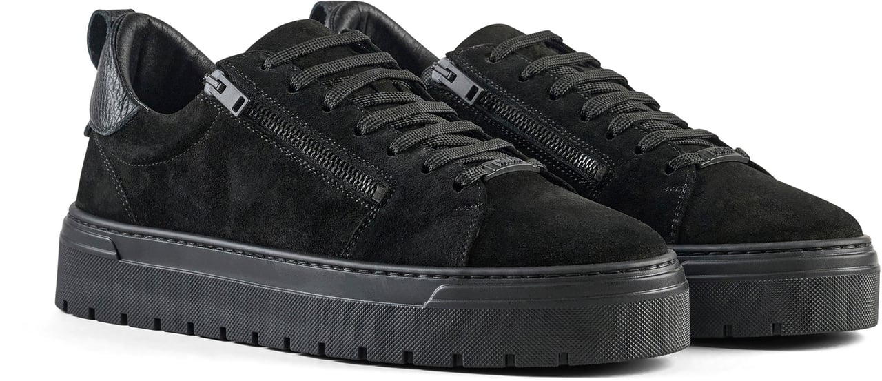 Antony Morato SNEAKER ZIPPER IN SUEDE.LACE UP AND ZIP OPENING WAY.PLATE DETACHABLE.PLATFORM SOLE Zwart