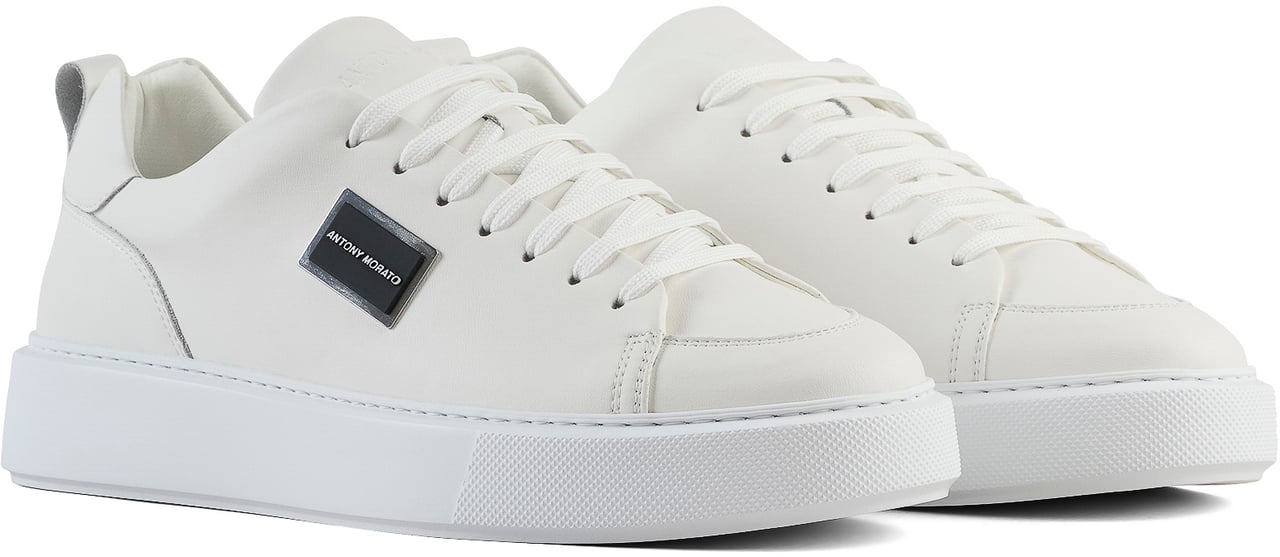 Antony Morato SNEAKER DIXON IN COATED LEATHER.3D LOGO PLATE.LIGHT EVA SOLE Wit