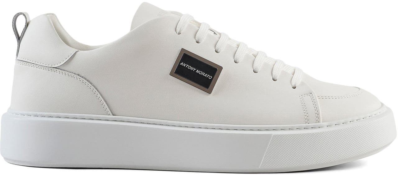 Antony Morato SNEAKER DIXON IN COATED LEATHER.3D LOGO PLATE.LIGHT EVA SOLE Wit