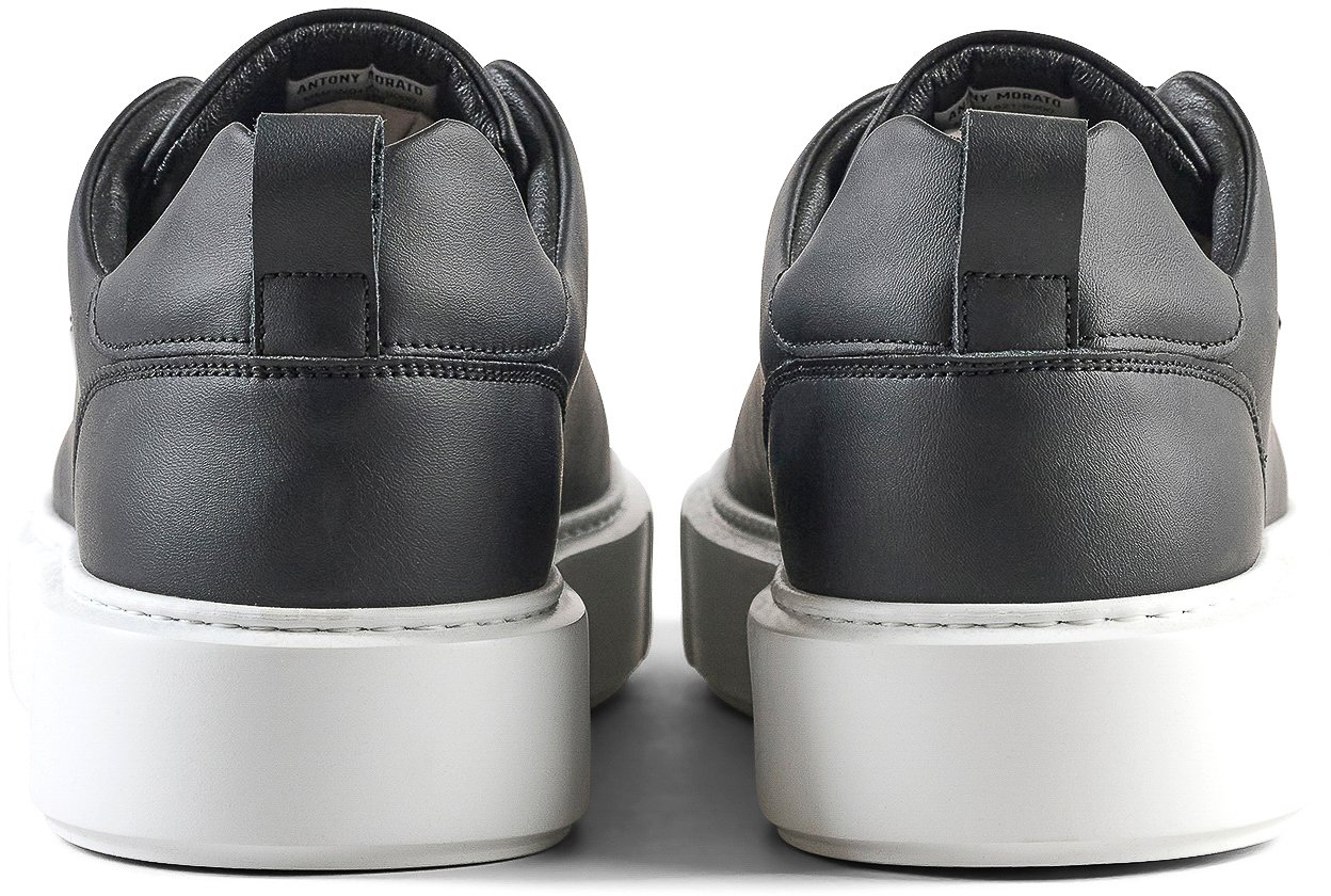 Antony Morato SNEAKER METAL DIXON IN COATED LEATHER.3D LOGO METAL PLATE.LIGHT EVA SOLE Zwart