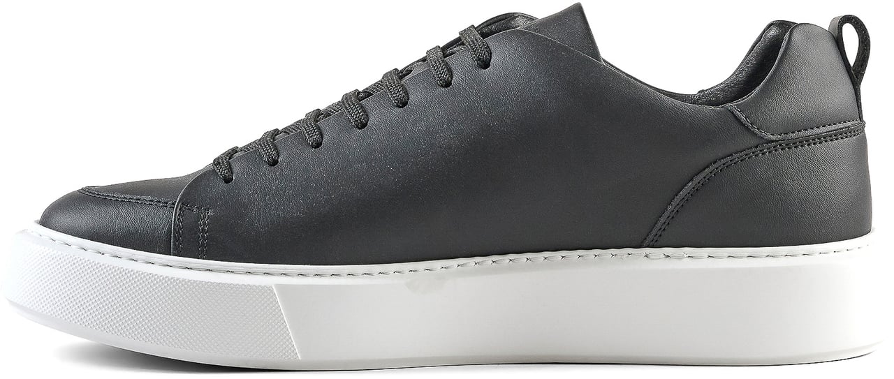 Antony Morato SNEAKER METAL DIXON IN COATED LEATHER.3D LOGO METAL PLATE.LIGHT EVA SOLE Zwart