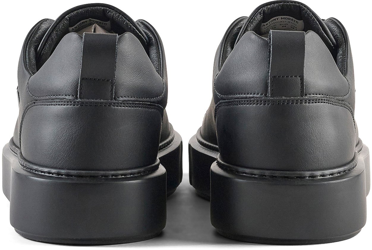 Antony Morato SNEAKER DIXON IN COATED LEATHER.3D LOGO PLATE.LIGHT EVA SOLE Zwart