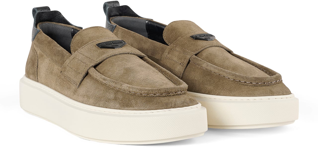 Antony Morato LOAFER ROWAN IN SUEDE.METAL.3D LOGO ON PLATE.LIGHT EVA SOLE Bruin