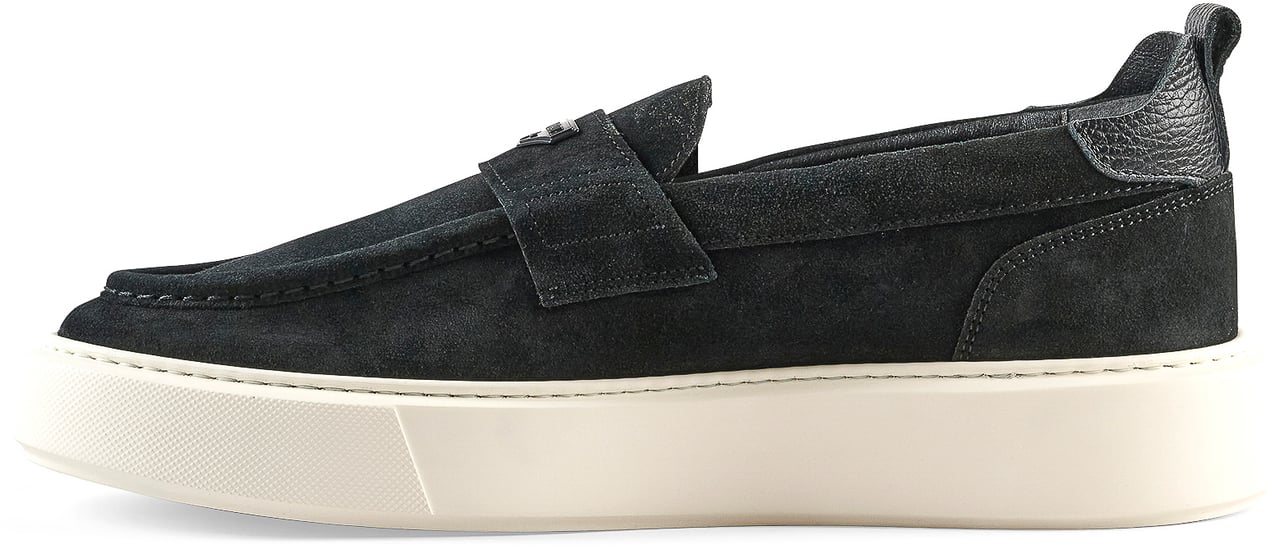 Antony Morato LOAFER ROWAN IN SUEDE.METAL.3D LOGO ON PLATE.LIGHT EVA SOLE Zwart