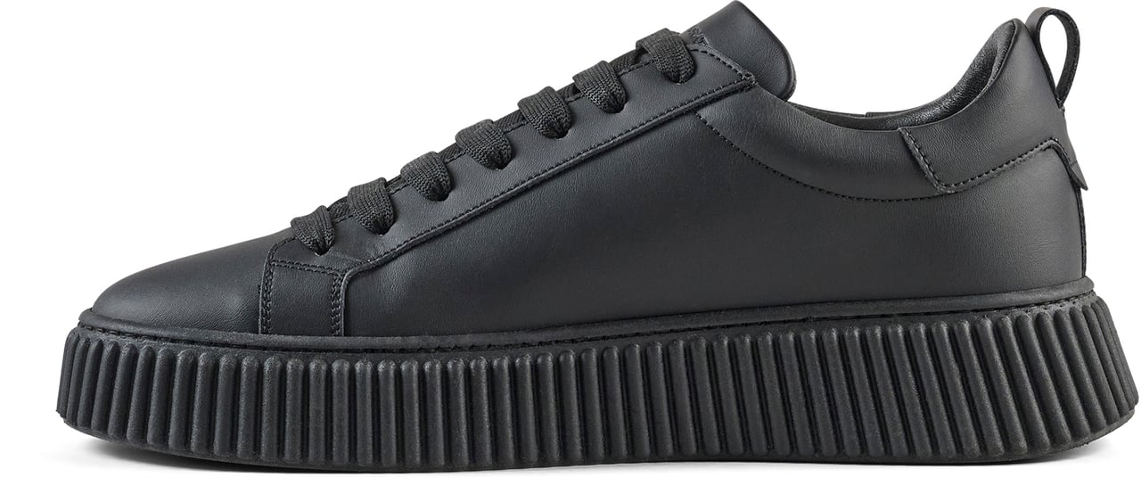 Antony Morato SNEAKER HOPPER IN COATED LEATHER.PLATFORM SOLE WITH 3D CORDON MOTIF Zwart