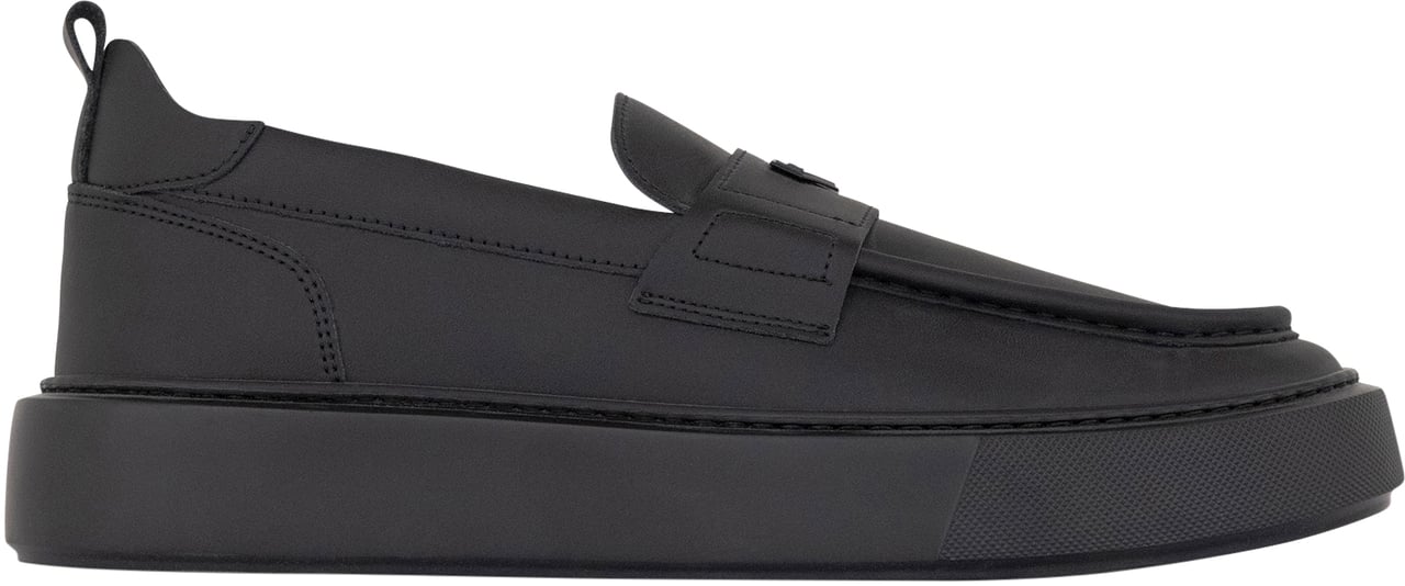 Antony Morato LOAFER METAL ROWAN IN COATED LEATHER.METAL.3D LOGO ON METAL PLATE.LIGHT EVA SOLE Zwart