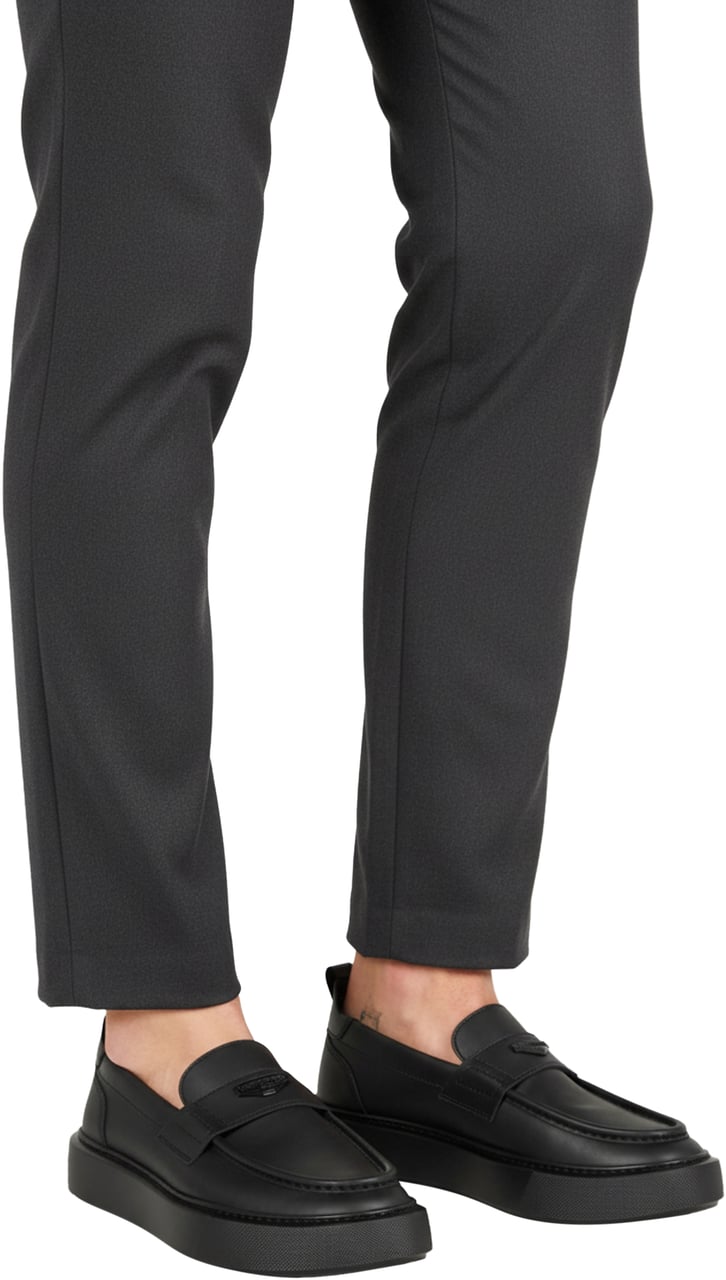 Antony Morato LOAFER METAL ROWAN IN COATED LEATHER.METAL.3D LOGO ON METAL PLATE.LIGHT EVA SOLE Zwart