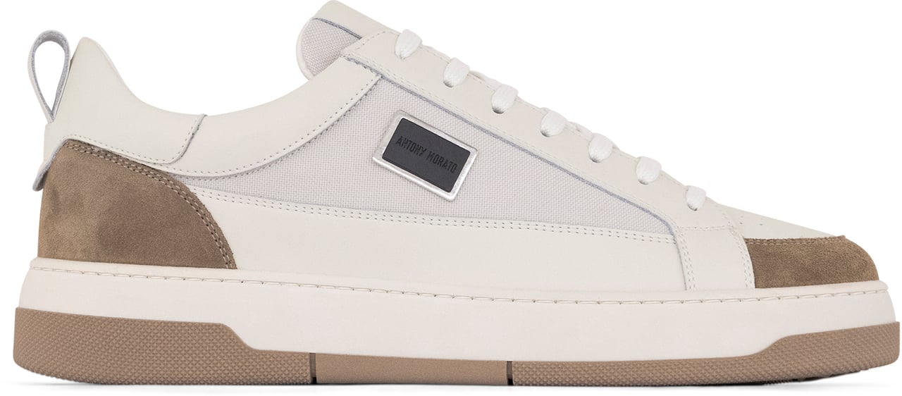 Antony Morato SNEAKER METAL GEYSER IN COTTON BLEND FABRIC AND COATED LEATHER.LOGO METAL PLATE.CHUNKY SOLE Beige