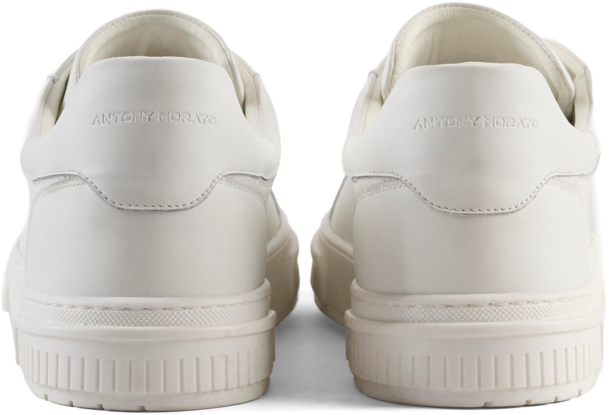 Antony Morato SNEAKER THEO IN COATED LEATHER.3D LOGO ON PLATE.TEXTURED AND RUFFLE RELIEF SOLE Wit