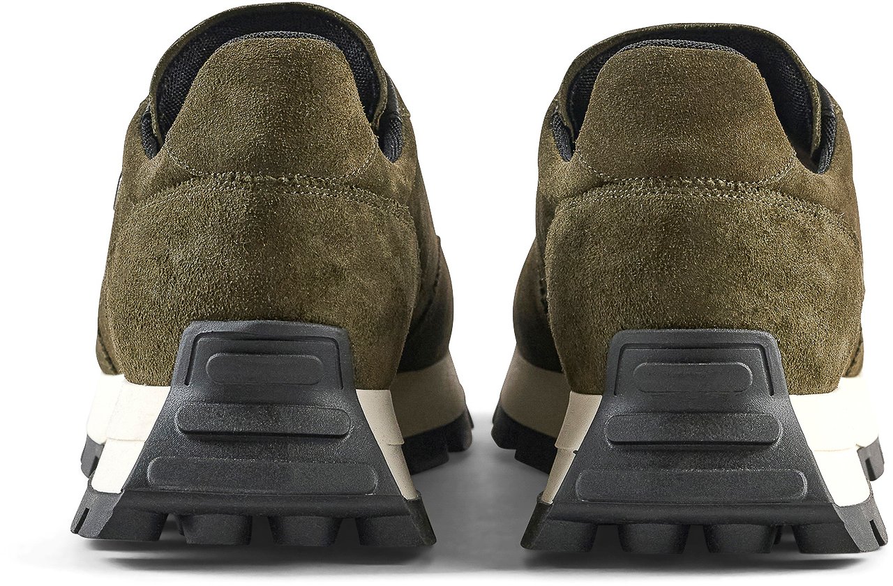 Antony Morato RUNNING RHINO IN SUEDE.3D LOGO ON PLATE.SOLE WITH CONTRAST RUFFLE BOTTOM Groen
