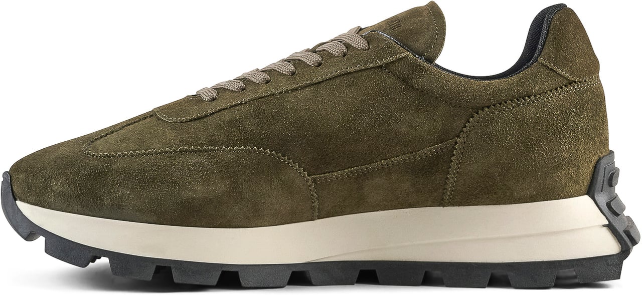 Antony Morato RUNNING RHINO IN SUEDE.3D LOGO ON PLATE.SOLE WITH CONTRAST RUFFLE BOTTOM Groen