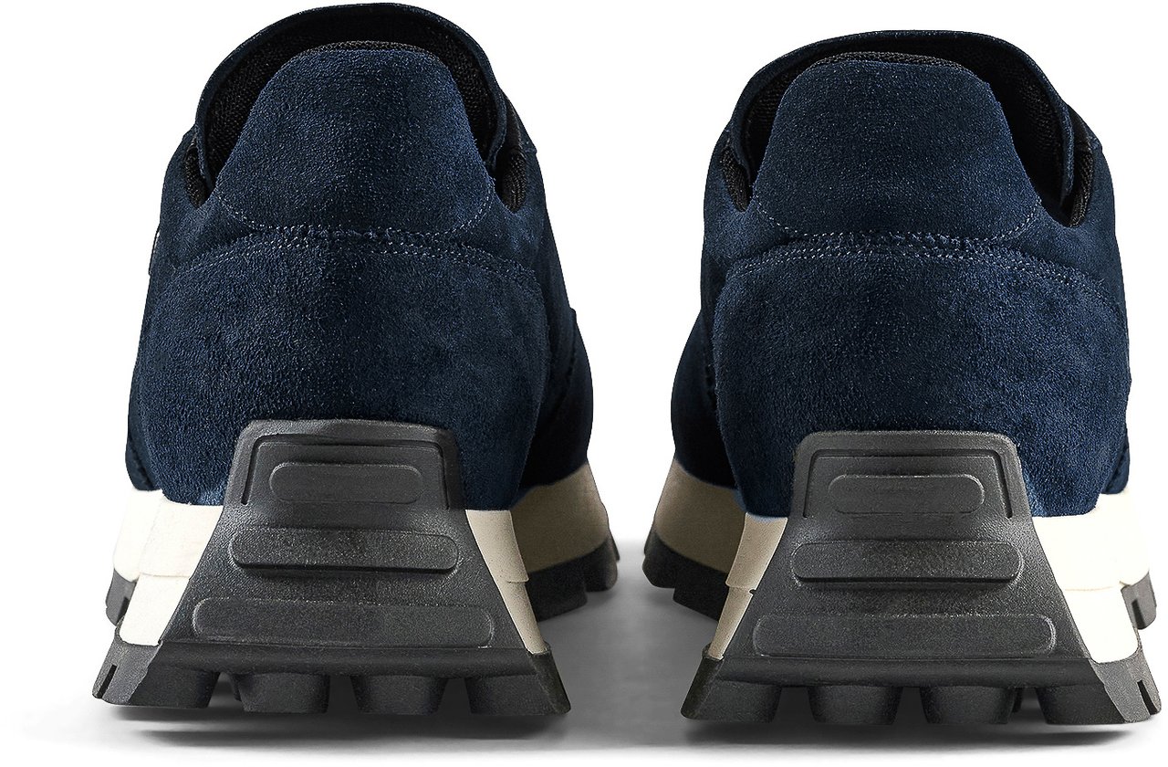 Antony Morato RUNNING METAL RHINO IN SUEDE.3D LOGO ON METAL PLATE.SOLE WITH CONTRAST RUFFLE BOTTOM Blauw