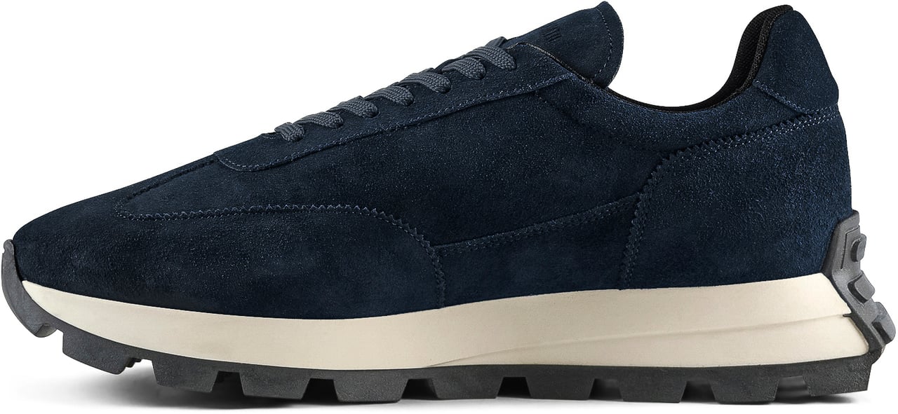 Antony Morato RUNNING METAL RHINO IN SUEDE.3D LOGO ON METAL PLATE.SOLE WITH CONTRAST RUFFLE BOTTOM Blauw