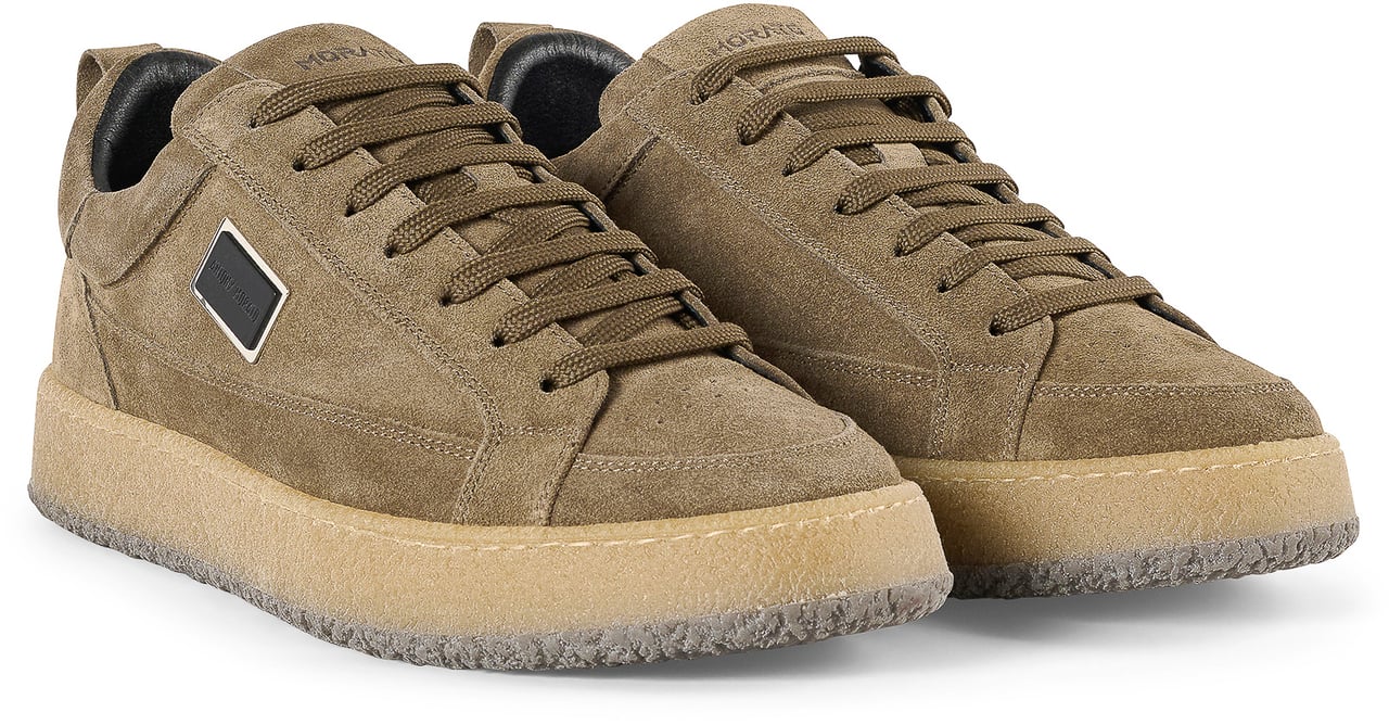 Antony Morato SNEAKER MARBLE IN SUEDER.3D LOGO PLATE.CREPE SOLE Bruin