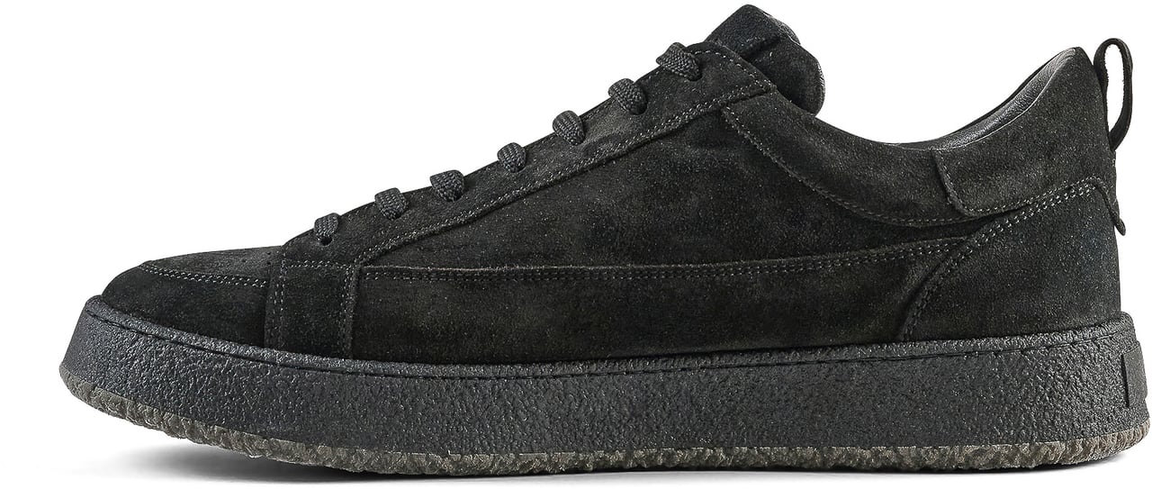 Antony Morato SNEAKER MARBLE IN SUEDER.3D LOGO PLATE.CREPE SOLE Zwart