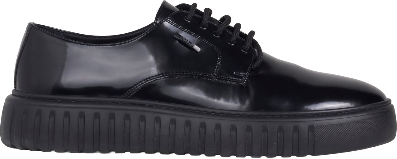 Antony Morato DERBY SLATE IN POLISHED FAUX LEATHER.3D LOGO METAL PLATE.INJECTION LIGHT EVA SOLE Zwart