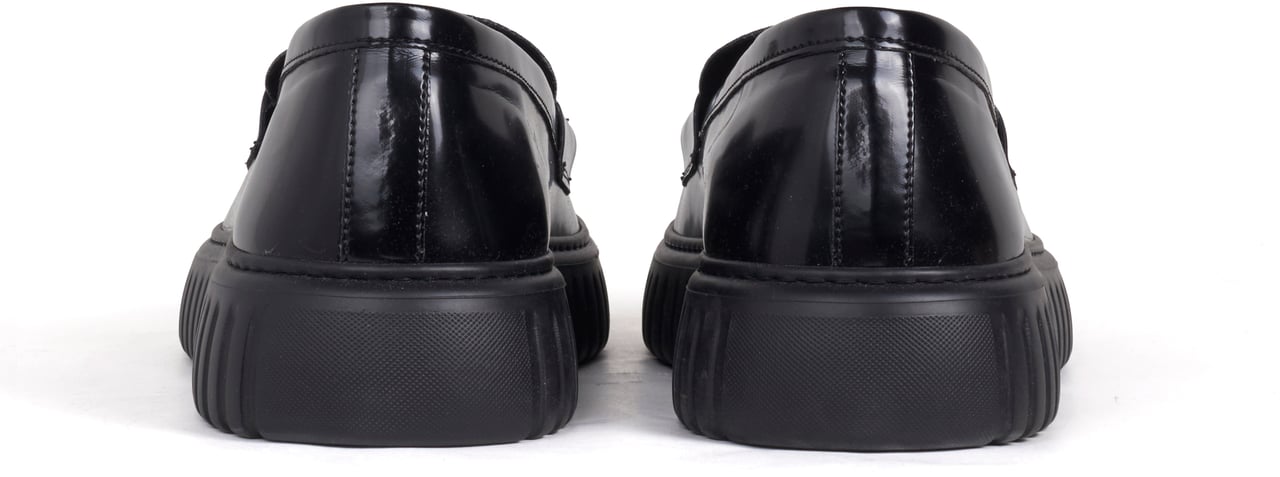 Antony Morato LOAFER PARROT IN POLISHED FAUX LEATHER.3D LOGO ON METAL PLATE.INJECTION LIGHT EVA SOLE Zwart