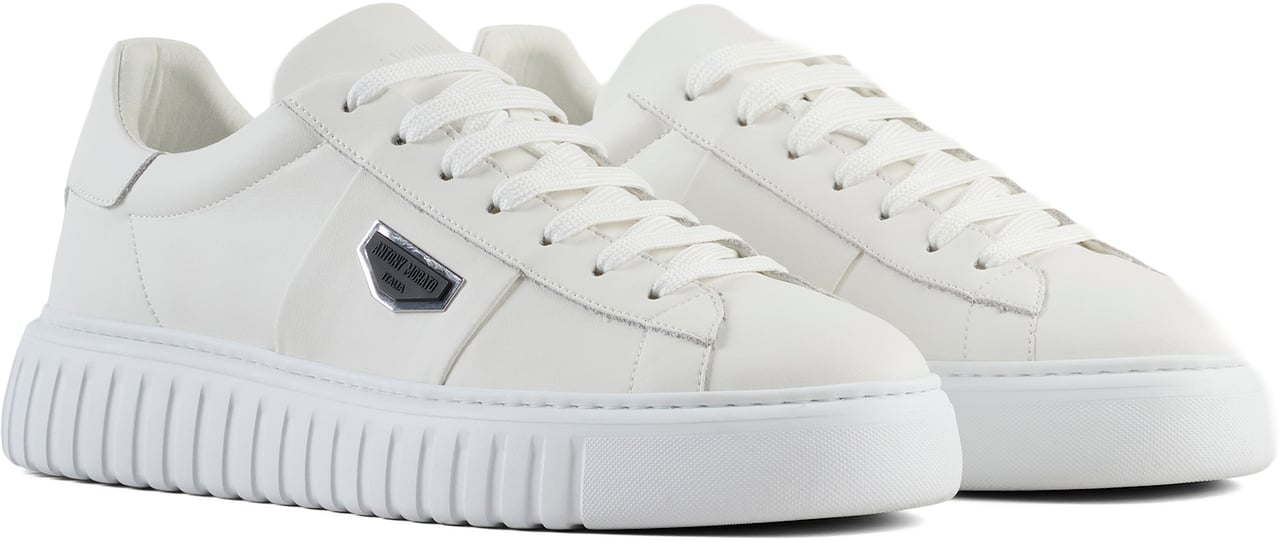 Antony Morato SNEAKER HOLT IN COATED LEATHER.3D LOGO PLATE.INJECTION LIGHT EVA SOLE Wit
