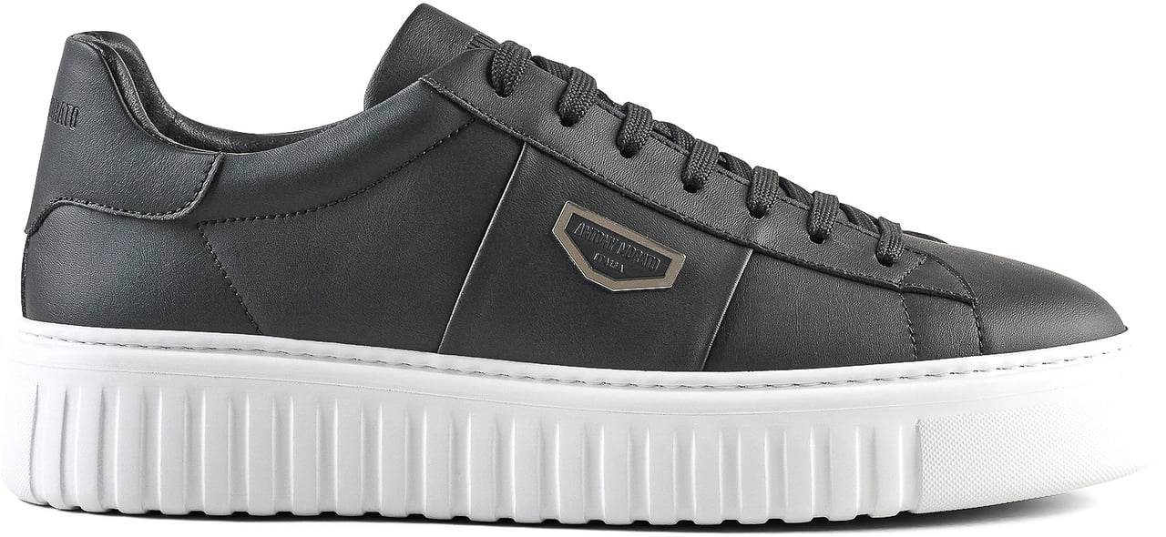 Antony Morato SNEAKER HOLT IN COATED LEATHER.3D LOGO PLATE.INJECTION LIGHT EVA SOLE Zwart