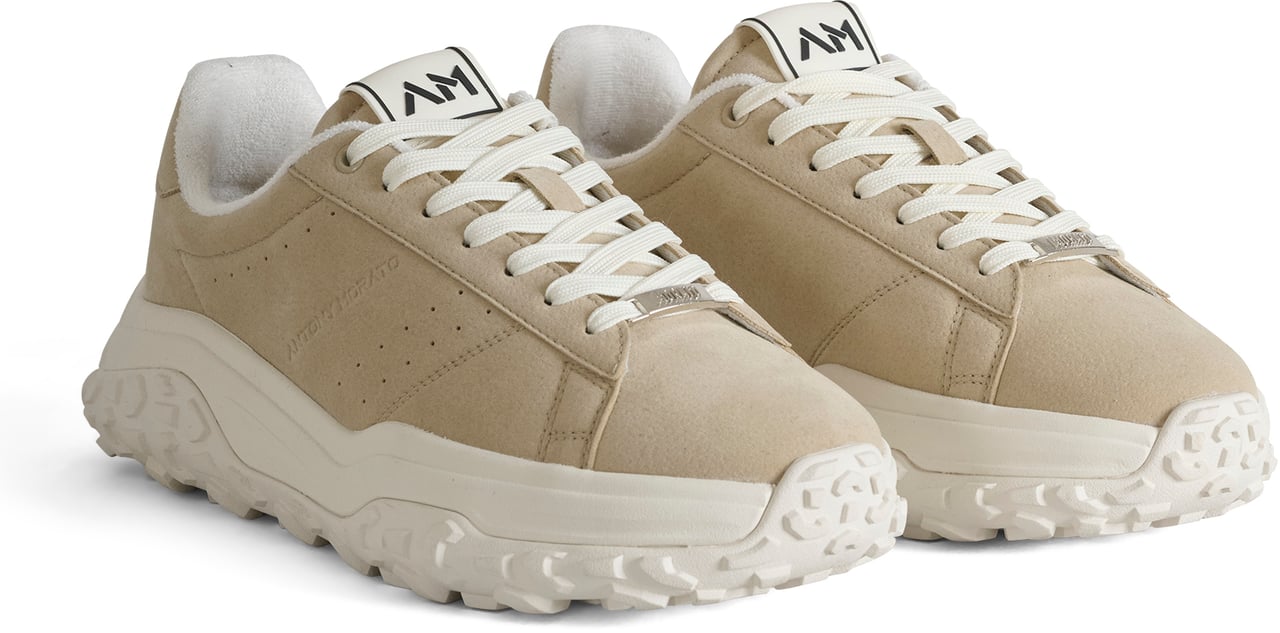 Antony Morato SNEAKER AYRTON IN FAUX LEATHER.LOGO ACCENTS ON UPPER AND ON METAL LOOP.LIGHT CHUNKY SOLE Beige