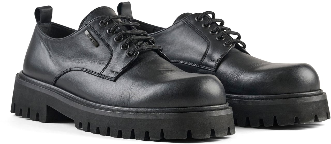 Antony Morato DERBY ENMARK IN CALF LEATHER.3D LOGO PLATE.WELTED LIGHT RACK SOLE Zwart