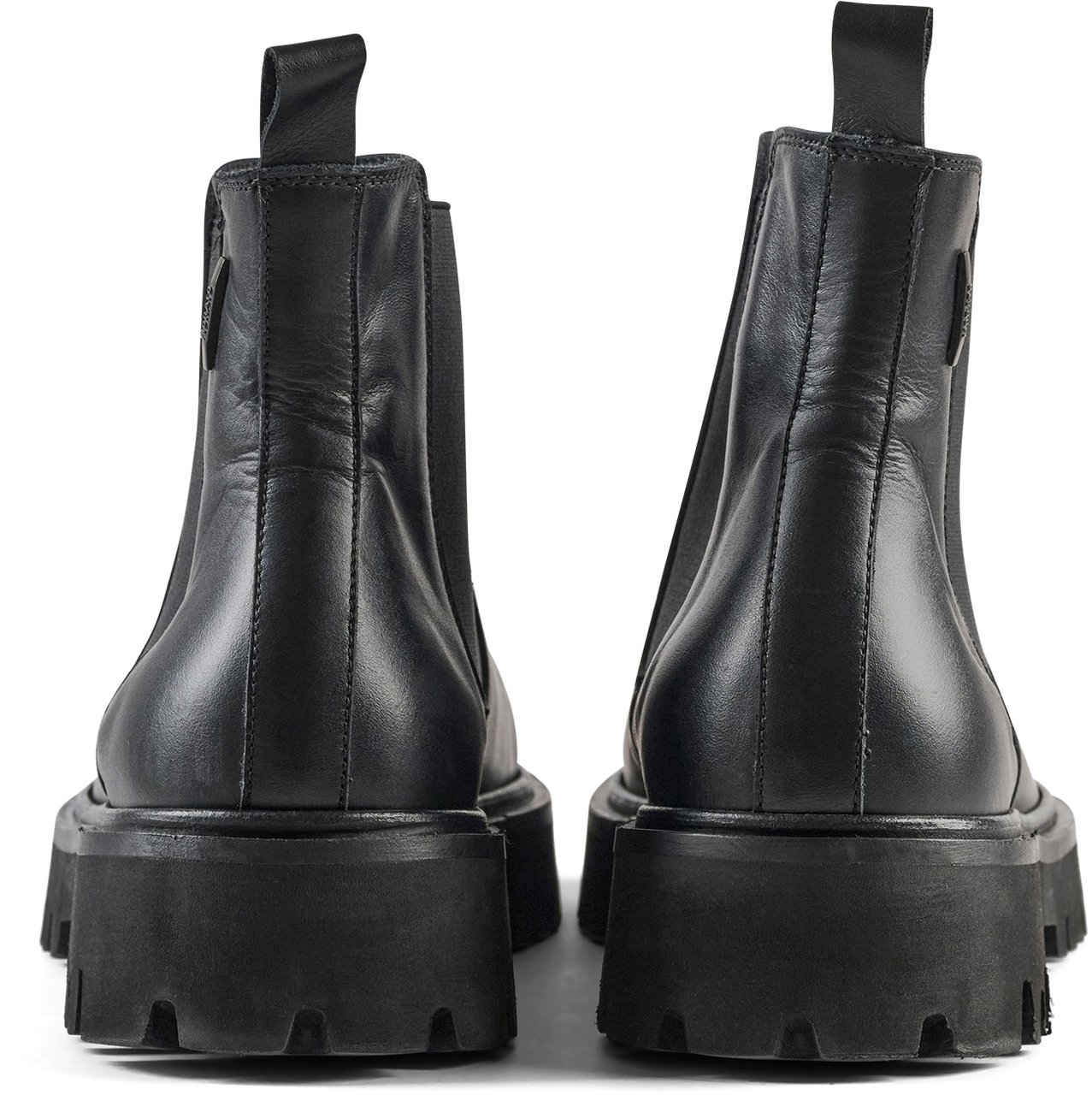 Antony Morato CHELSEY BOOT ELAI IN CALF LEATHER AND ELASTIC BAND FOR FIT.3D LOGO PLATE.WELTED LIGHT RACK SOL Zwart