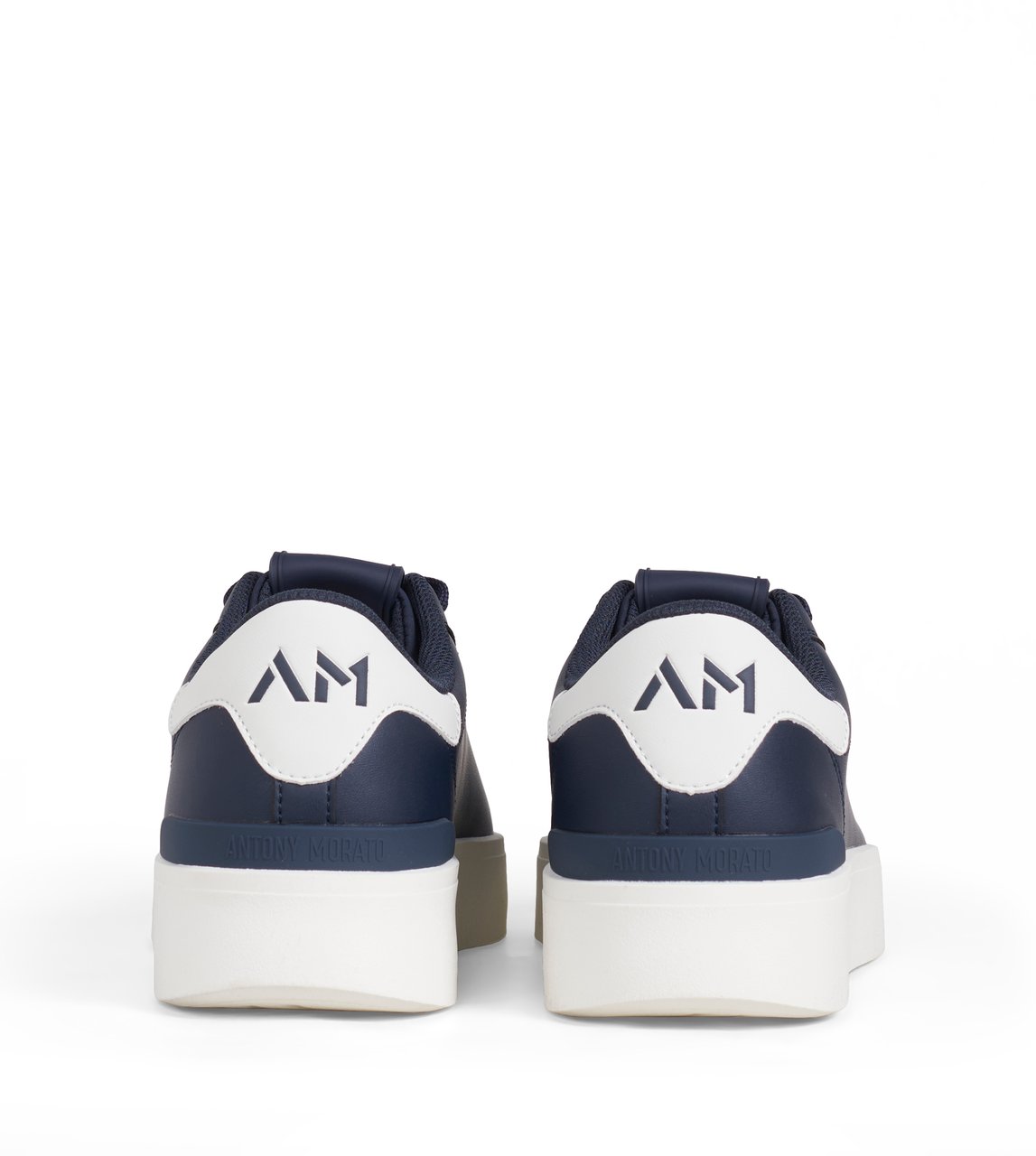 Antony Morato SNEAKER TRAVIS IN FAUX LEATHER.LOGO ACCENTS ON UPPER.FLAT CUPSOLE Blauw