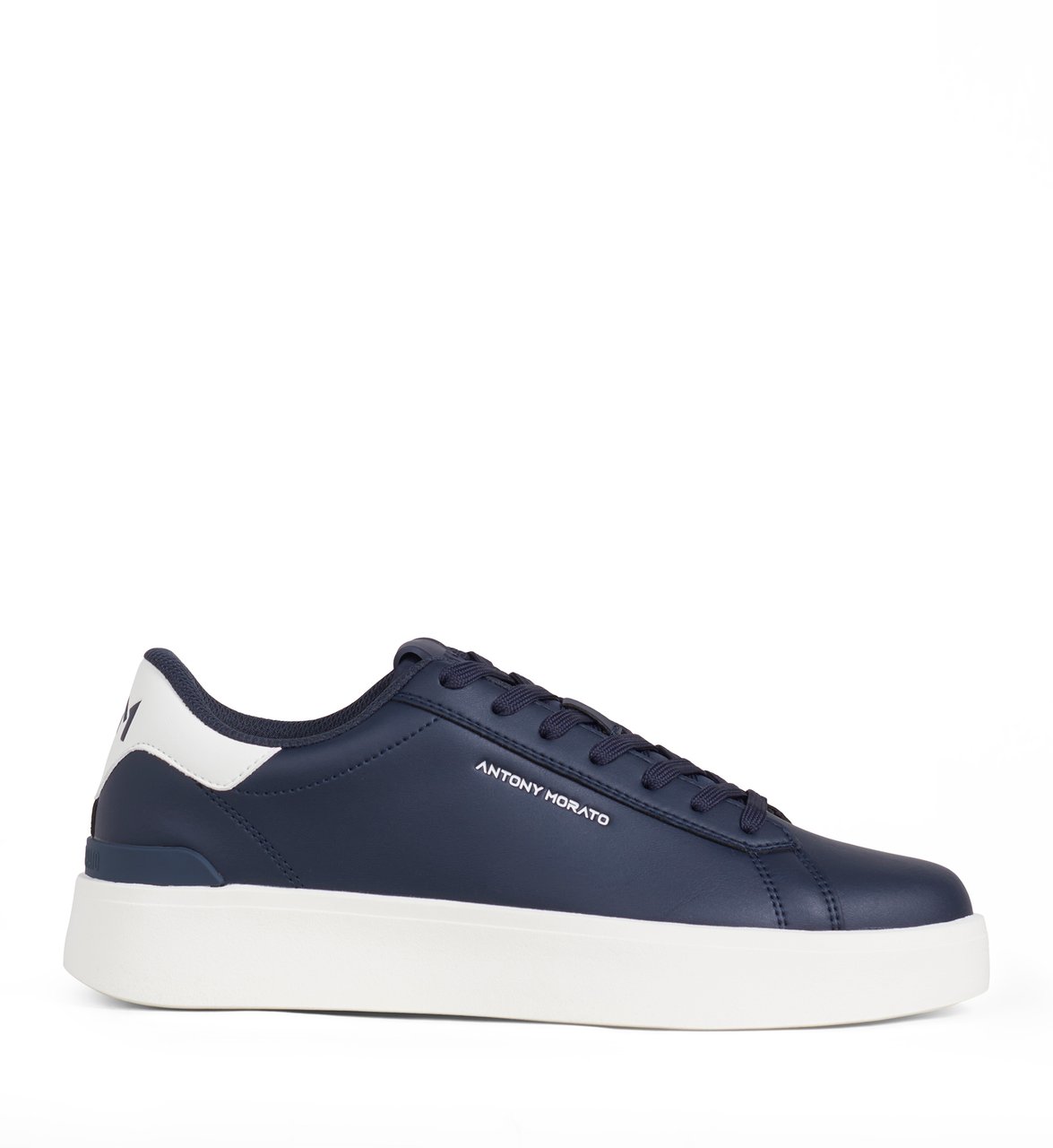 Antony Morato SNEAKER TRAVIS IN FAUX LEATHER.LOGO ACCENTS ON UPPER.FLAT CUPSOLE Blauw
