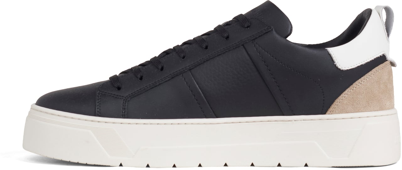 Antony Morato SNEAKER METAL MOOSE IN COATED LEATHER SMOOTH AND TUMBLED TRIMS.3D LOGO METAL PLATE.PLATFORM SOLE Zwart