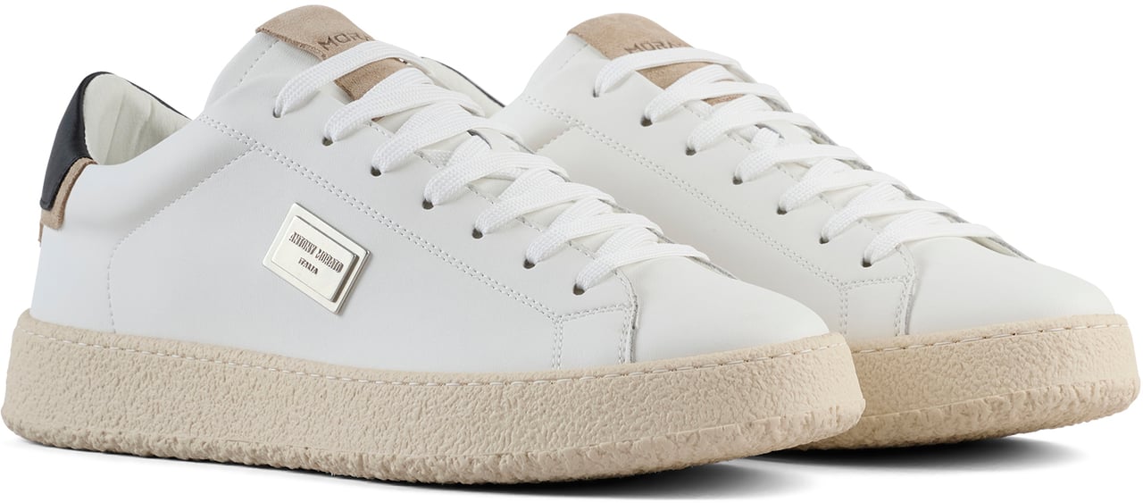 Antony Morato SNEAKER BAKER IN COATED LEATHER.3D LOGO METAL PLATE.CREPE SOLE Wit