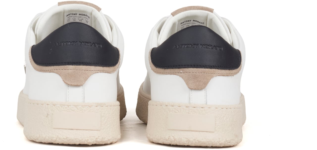 Antony Morato SNEAKER BAKER IN COATED LEATHER.3D LOGO METAL PLATE.CREPE SOLE Wit