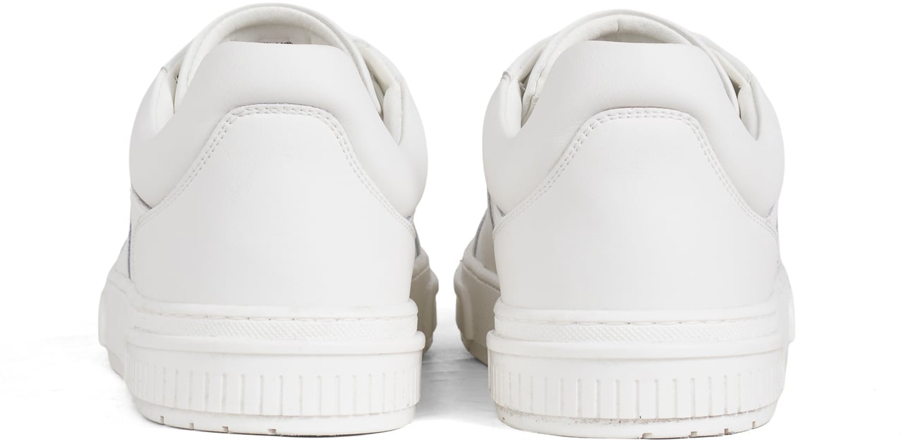 Antony Morato SNEAKER METAL HOLER IN COATED LEATHER.3D LOGO ON METAL PLATE.TEXTURED AND RUFFLE RELIEF SOLE Wit