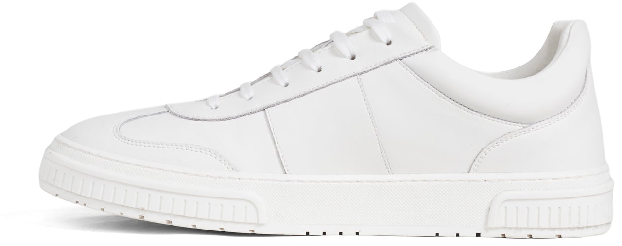 Antony Morato SNEAKER METAL HOLER IN COATED LEATHER.3D LOGO ON METAL PLATE.TEXTURED AND RUFFLE RELIEF SOLE Wit