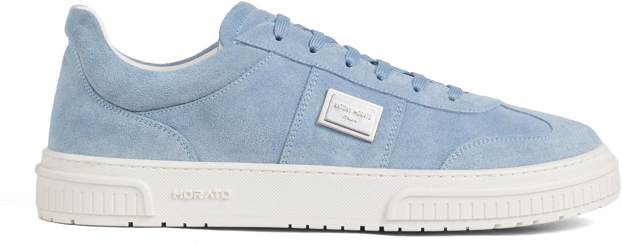 Antony Morato SNEAKER METAL HOLER IN SUEDE.3D LOGO ON METAL PLATE.TEXTURED AND RUFFLE RELIEF SOLE Blauw