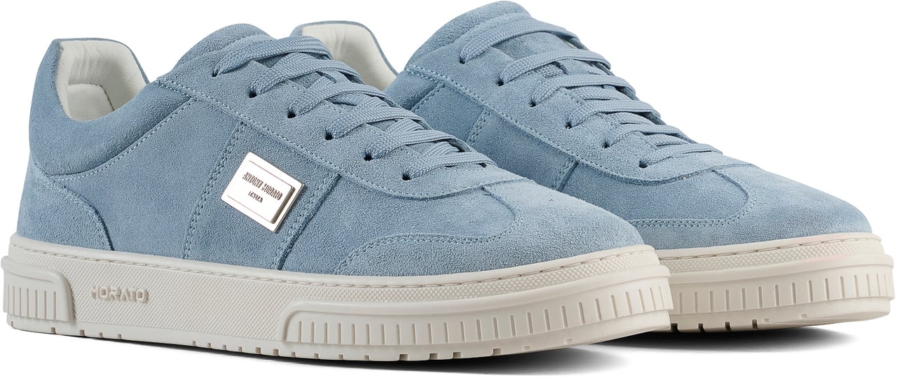 Antony Morato SNEAKER METAL HOLER IN SUEDE.3D LOGO ON METAL PLATE.TEXTURED AND RUFFLE RELIEF SOLE Blauw