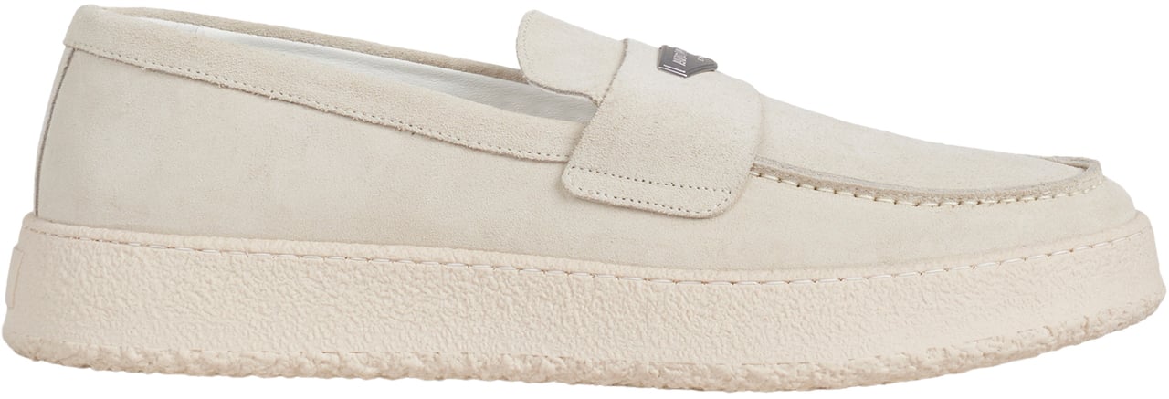 Antony Morato LOAFER REINER IN SUEDE.3D LOGO ON METAL PLATE.CREPE SOLE Wit