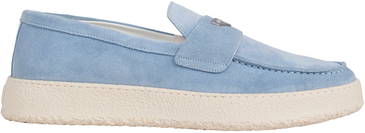 Antony Morato LOAFER REINER IN SUEDE.3D LOGO ON METAL PLATE.CREPE SOLE Blauw