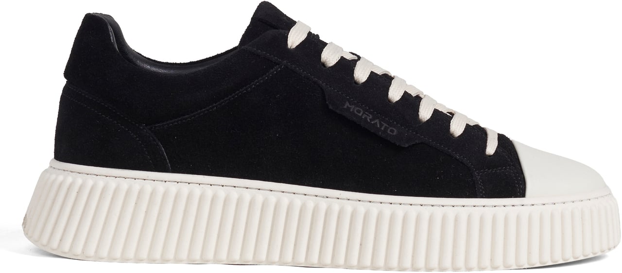 Antony Morato SNEAKER HOPPER IN SUEDE AND CONTRAST LEATHER TOE.PLATFORM SOLE WITH 3D CORDON MOTIF.MATCH SPARE LACE Zwart