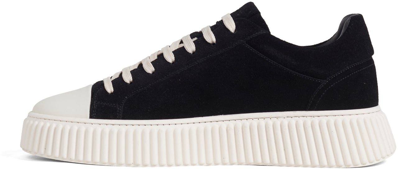 Antony Morato SNEAKER HOPPER IN SUEDE AND CONTRAST LEATHER TOE.PLATFORM SOLE WITH 3D CORDON MOTIF.MATCH SPARE LACE Zwart