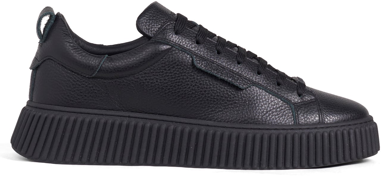 Antony Morato SNEAKER HOPPER IN TUMBLED COATED LEATHER.METAL LOOP DATACHABLE.PLATFORM SOLE WITH 3D CORDON MOTIF Zwart