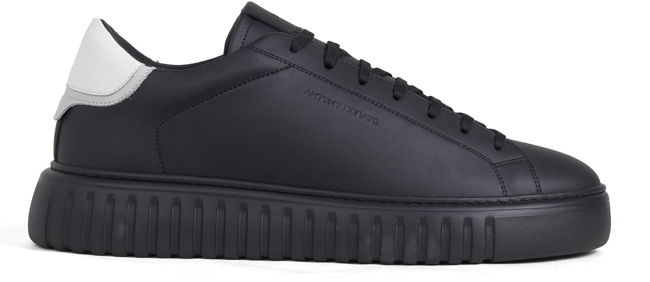 Antony Morato SNEAKER ARIES IN COATED LEATHER.LOGO ACCENT ON UPPER.INJECTION LIGHT EVA SOLE Zwart