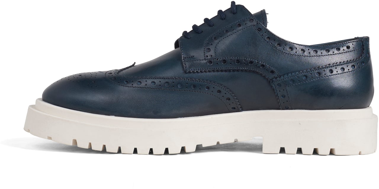 Antony Morato DERBY COLE IN CRUST CALF LEATHER.BROGUE DETAILS.LOGO ACCENTS ON UPPER.WELTED RACK SOLE Blauw