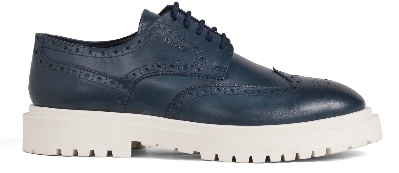 Antony Morato DERBY COLE IN CRUST CALF LEATHER.BROGUE DETAILS.LOGO ACCENTS ON UPPER.WELTED RACK SOLE Blauw