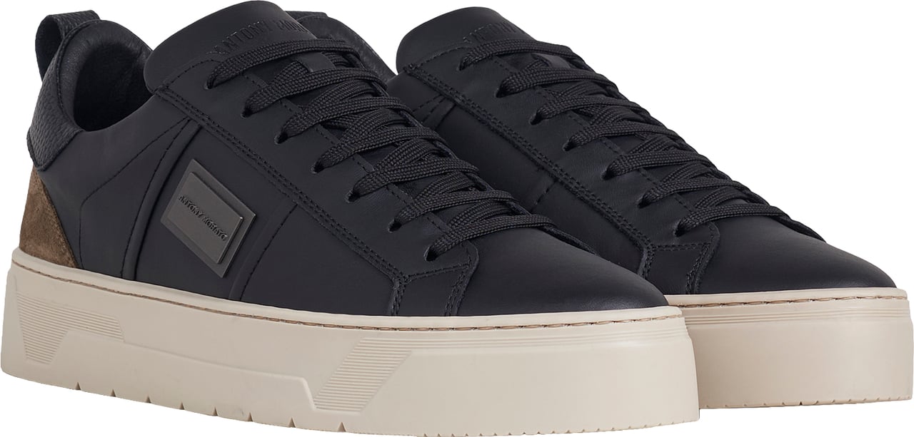 Antony Morato SNEAKER METAL MOOSE IN CUOIO RIVESTITO E CAMOSCIO Zwart