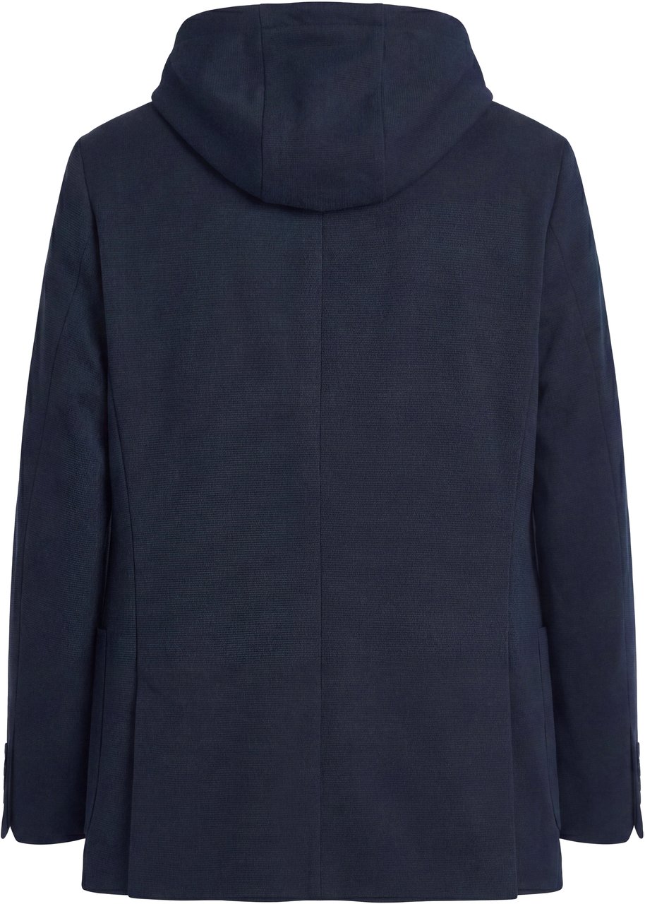Antony Morato JACKET RILEY REGULAR FIT IN KNIT FABRIC VISCOSE BLEND WITH DETACHABLE PART WITH HOOD Blauw
