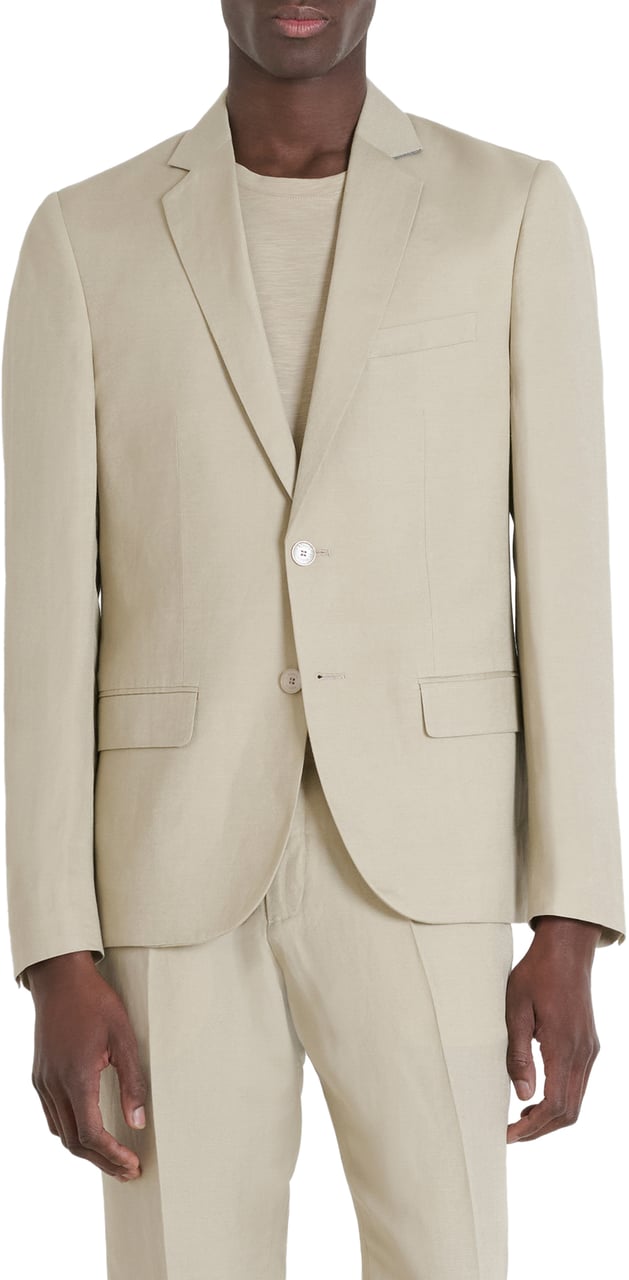 Antony Morato JACKET LUIS REGULAR FIT IN SLUB LINEN VISCOSE BLEND FABRIC Beige