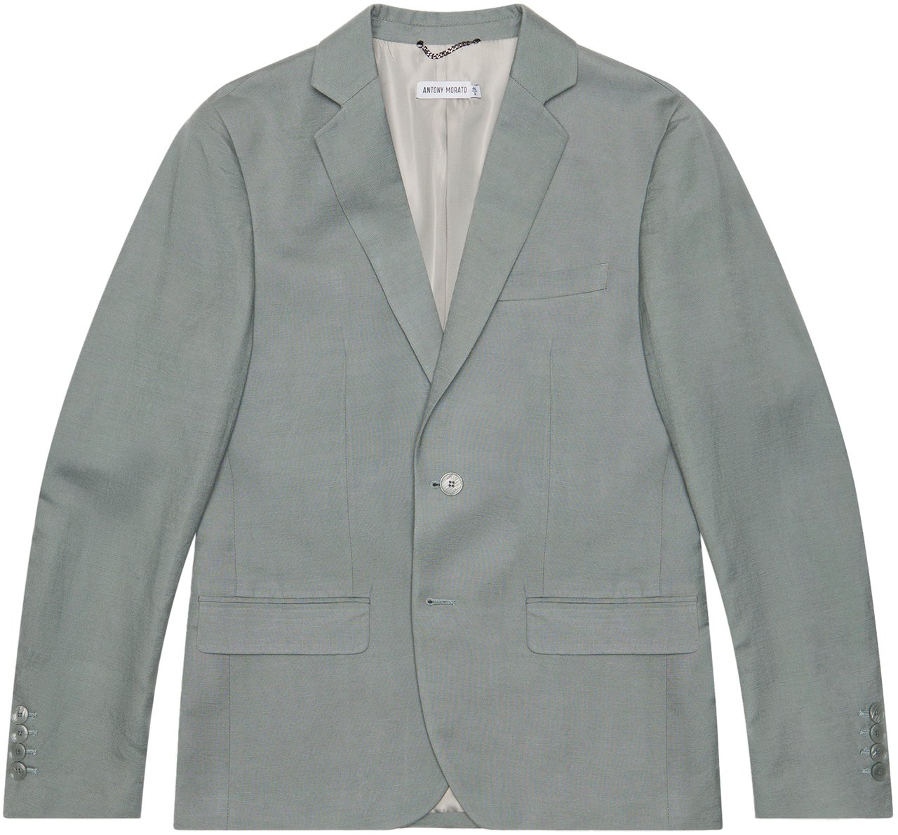 Antony Morato JACKET LUIS REGULAR FIT IN SLUB LINEN VISCOSE BLEND FABRIC Groen