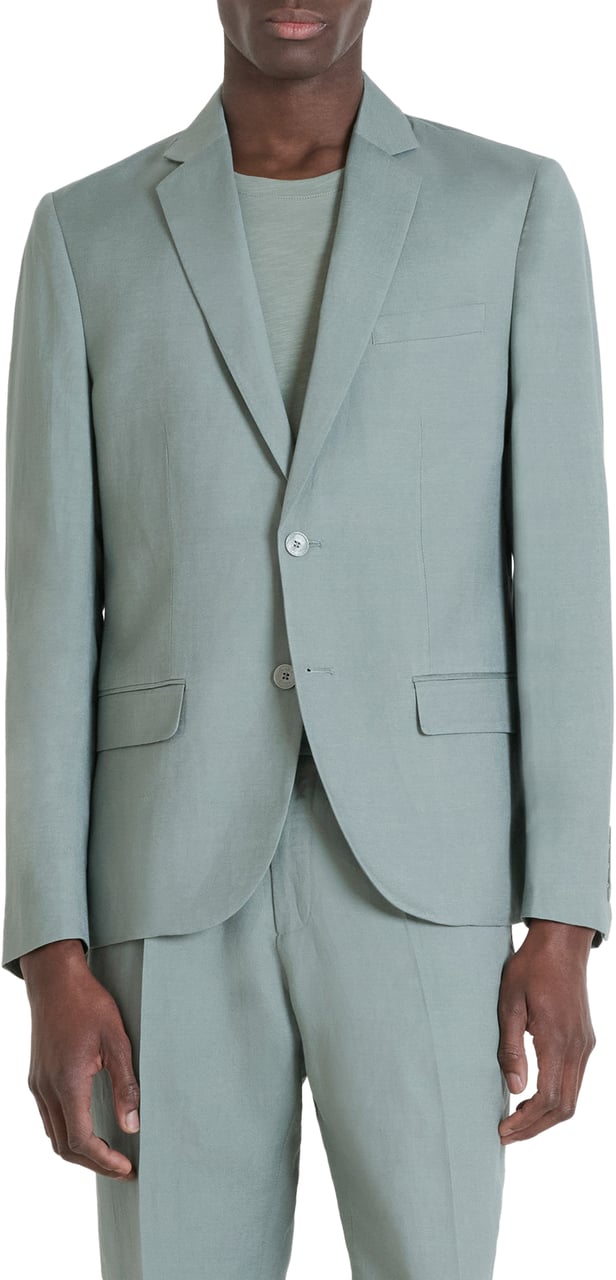 Antony Morato JACKET LUIS REGULAR FIT IN SLUB LINEN VISCOSE BLEND FABRIC Groen