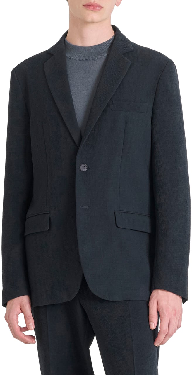 Antony Morato JACKET CORA REGULAR STRAIGHT FIT IN CRINCKLE POLYESTER FABRIC TECHNO HANDFEEL Blauw